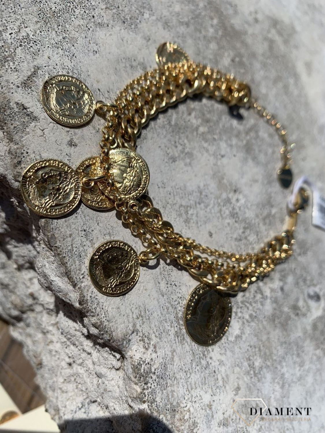 Bransoletka srebrna damska pozłacana DALL'ACQUA FAVORE DENARO 22024.jpg